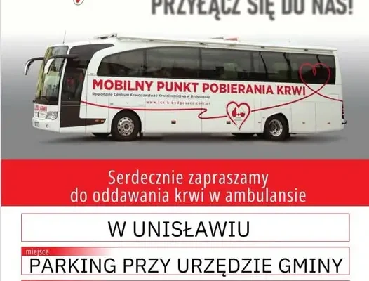 Akcja oddawania krwi w Gminie Unisław – już 3 października