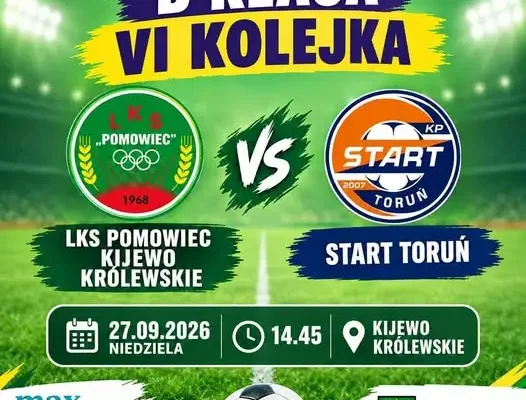 Zmiana godziny meczu LKS Pomowiec Kijewo – Start. Spotkanie o 14:45