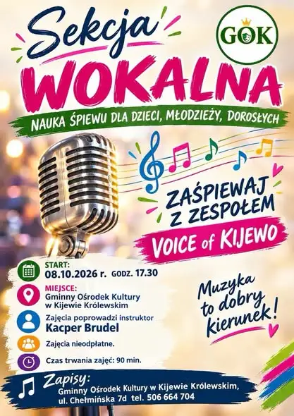 Gminny Ośrodek Kultury w Kijewie Królewskim zaprasza na nowe zajęcia sekcyjne