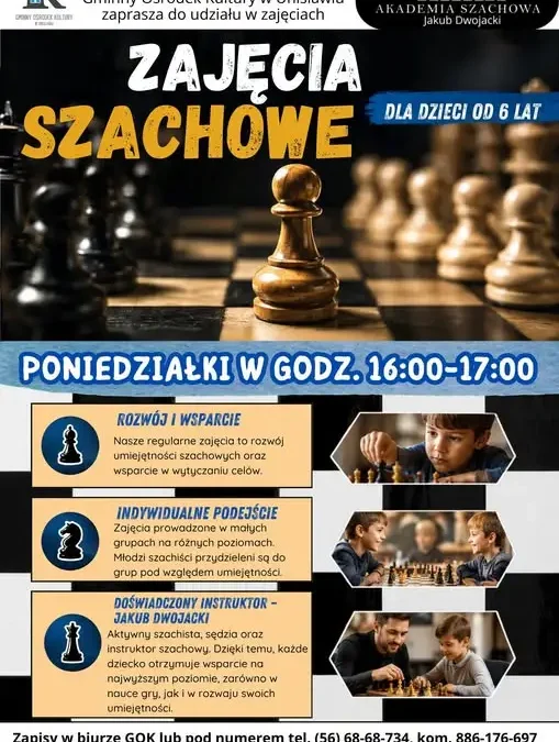 Szachowe wyzwanie w Unisławiu – nowe zajęcia dla dzieci od 6 lat