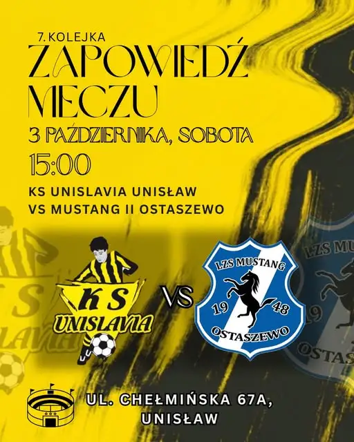 KS Unislavia Unisław wraca na własny stadion. W sobotę mecz z Mustangiem II Ostaszewo