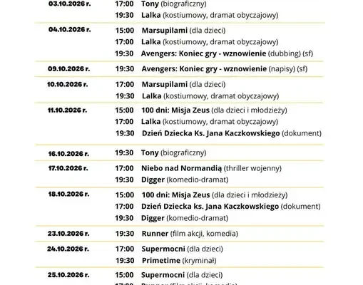 Październik w Kinie JO w Gniewinie: seanse, Weekend Grozy i niespodzianki