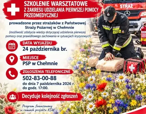 Bezpłatne warsztaty pierwszej pomocy w Lisewie – zapisy trwają