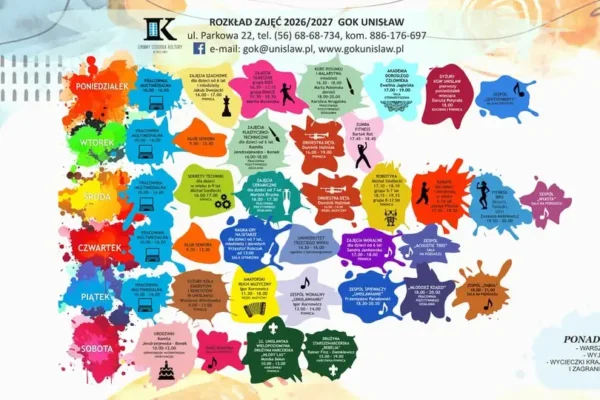 GOK Unisław ogłasza grafik zajęć na sezon 2026/2027 – zapisy już trwają