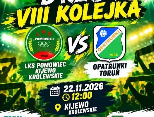 Zmiana terminu meczu LKS Pomowiec Kijewo – spotkanie z Toruniem przełożone