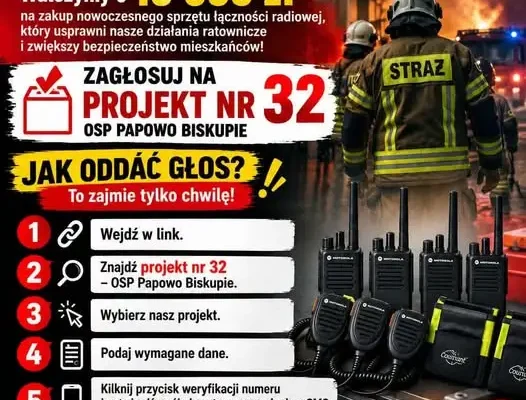 Głosowanie na projekt OSP Papowo Biskupie w programie „Wspieramy lokalnie” Mondi Świecie