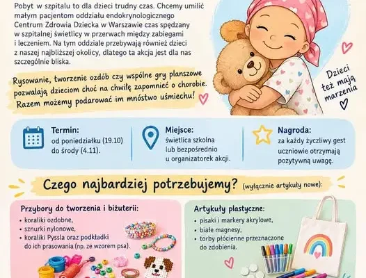 Zbiórka darów dla małych pacjentów oddziału endokrynologii – włącz się do akcji!