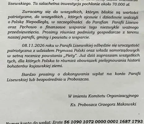 Setna rocznica Piety w Lisewie Kościelnym – uroczystości z Prymasem Polski
