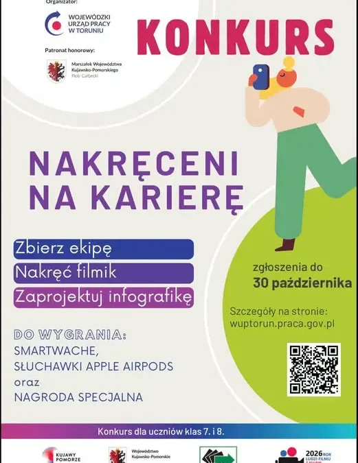 Konkurs „Nakręceni na karierę” – uczniowie z Kujaw i Pomorza pokażą swoje wymarzone zawody