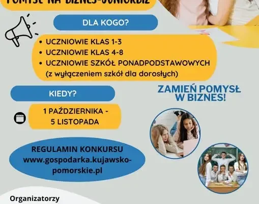 Konkurs „JuniorBiz” – uczniowie mogą wymyślić własny biznes