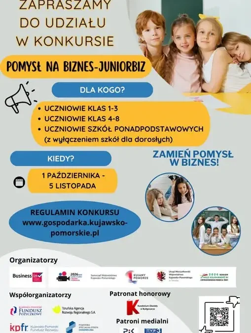 Konkurs „JuniorBiz” – uczniowie mogą wymyślić własny biznes