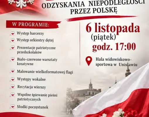 Unisław uczci 108. rocznicę niepodległości – koncert, warsztaty i wspólne śpiewanie