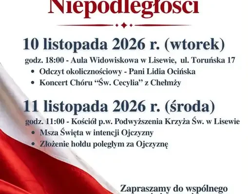 Lisewo zaprasza na obchody Narodowego Święta Niepodległości