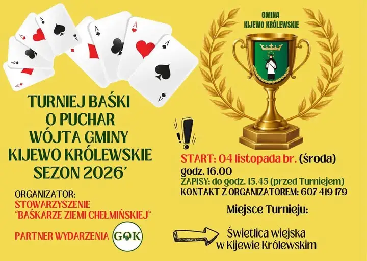 Turniej Baśki o Puchar Wójta w Kijewie Królewskim – zaproszenie na 4 listopada